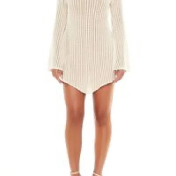 Forever 21 Sheer Crochet Bell-Sleeve Dress - Picture 2 of 5